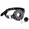 Dark Amour Leather Studded Open Mouth Feeding Gag