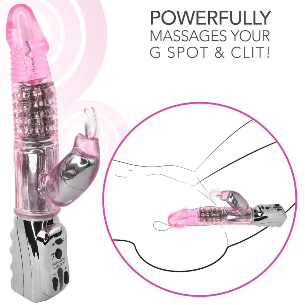 Pink B.O.B. #1 Rotating Rabbit Dual-Action Vibrator - Image 2