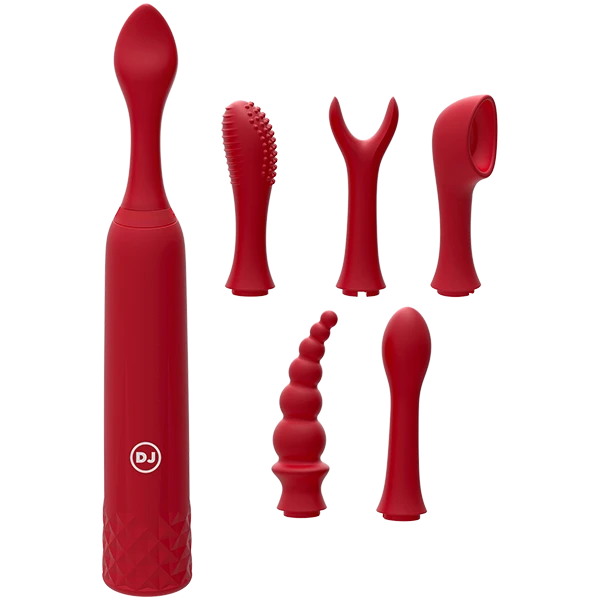 Doc Johnson Silicone Rechargeable Clit Stimulator - 7 Piece Kit!