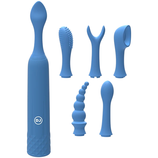 Doc Johnson Silicone Rechargeable Clit Stimulator - 7 Piece Kit! - Image 2