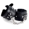 Dark Amour Adjustable Leather Faux Fur Lined Wrist Cuffs