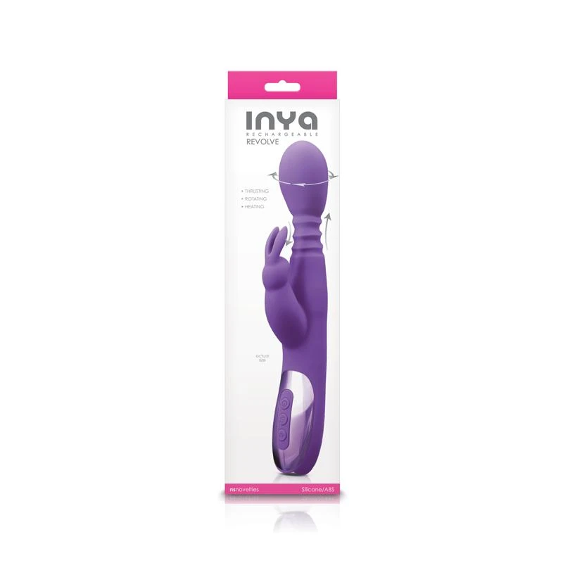 NS Novelties INYA Revolve Thrusting, Rotating, & Warming Rabbit Vibrator - Image 2