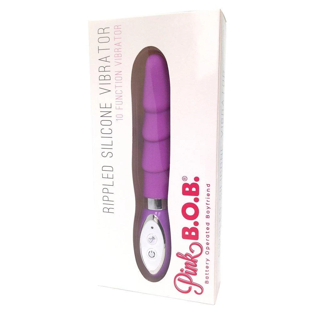 Pink B.O.B. Rippled Silicone Vibrator - Image 7