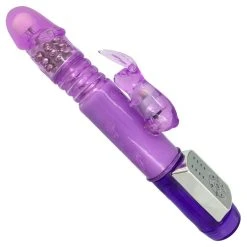 Pink B.O.B. Thrusting Stroking Rabbit Vibrator