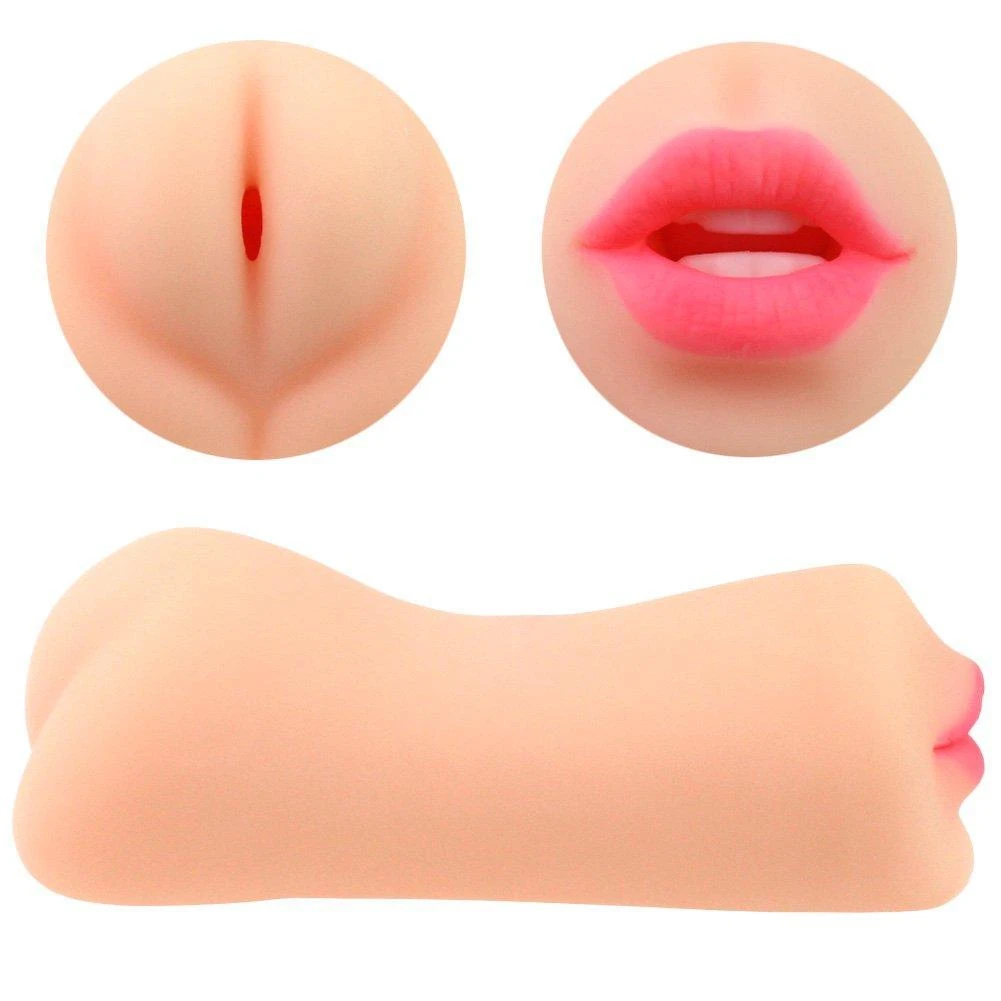 Pink B.O.B. Blowjob And Pussy Dual Ended Stroker With Built In Cock Ring!