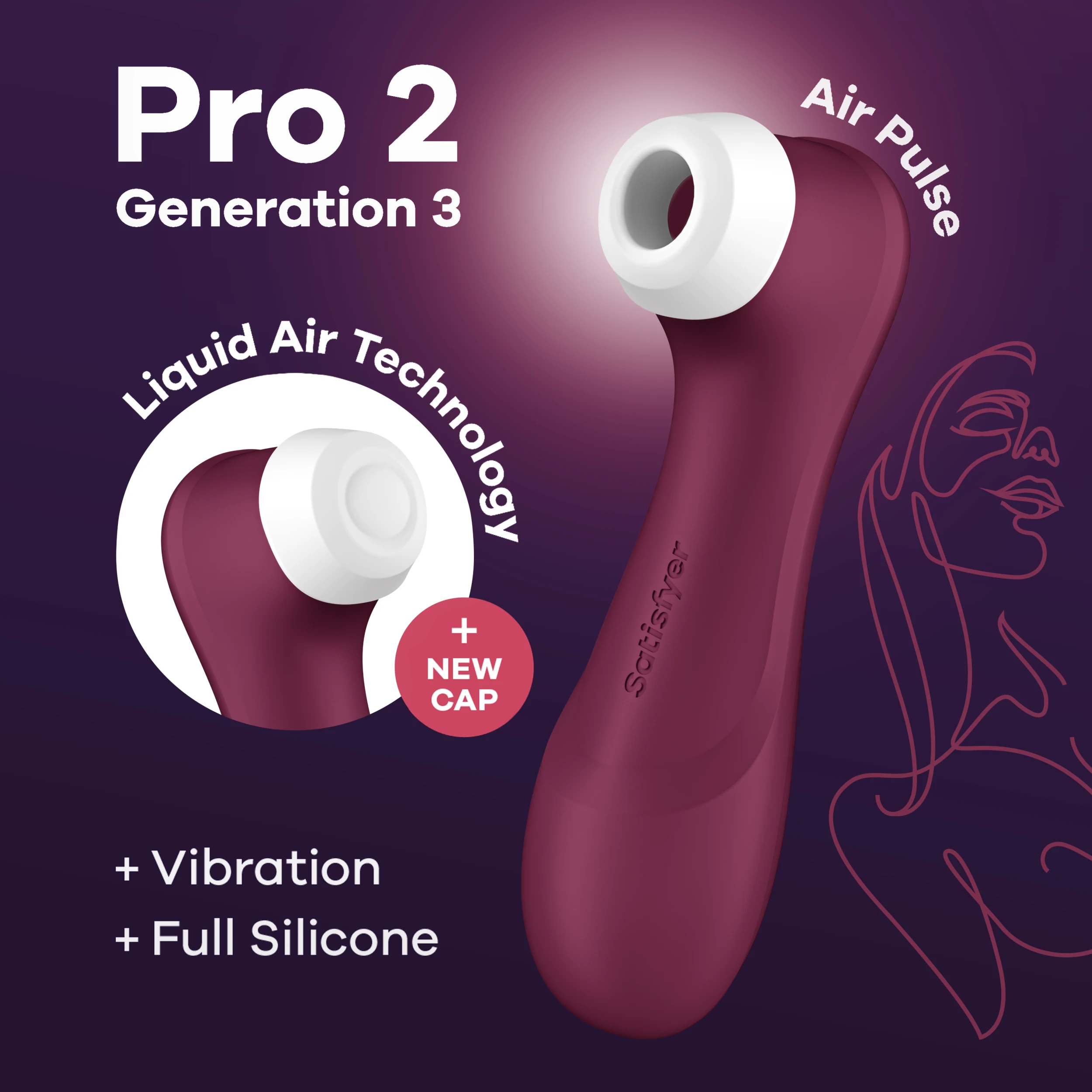 Satisfyer Pro 2 Liquid Air Technology Clitoral Stimulator - Image 2