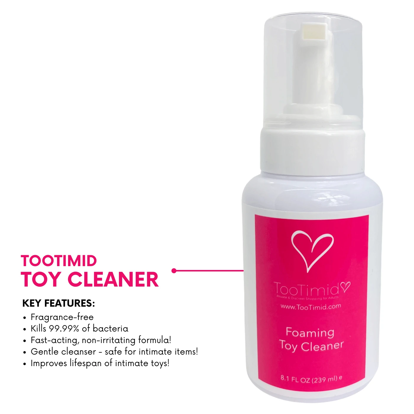 TooTimid.com Foaming Toy Cleaner - Large 8.1oz Bottle - Image 3