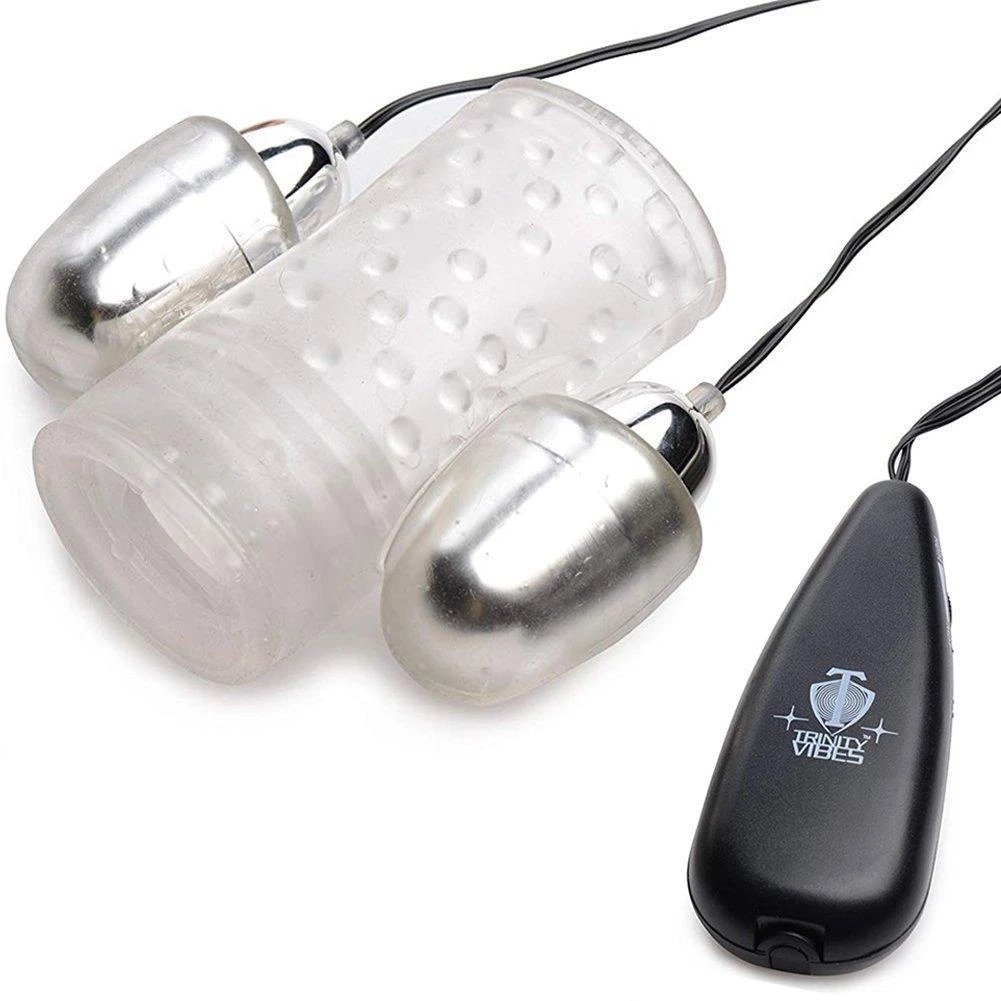 XR Brands Stretchy Dual Vibrating Penis Sheath - Powerful Twin Bullets! - Image 2