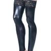 Coquette Black Toeless Wet Look Stockings
