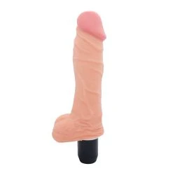 Pink B.O.B. The Real Feel Vibrator With Balls - Extra Thick Dildo