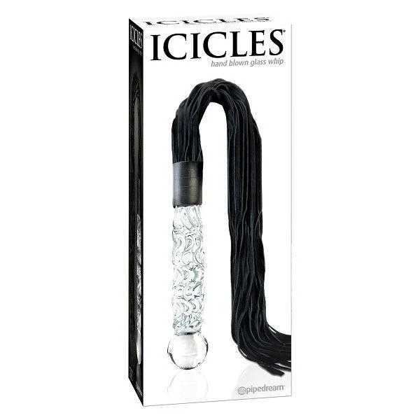 Pipe Dream Icicles #38 Handblown Glass Dildo Leather Whip - Image 7