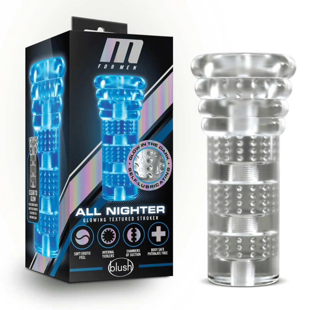 Blush Novelties Clear Glow-In-The-Dark Self Lubricating Stroker - Image 4